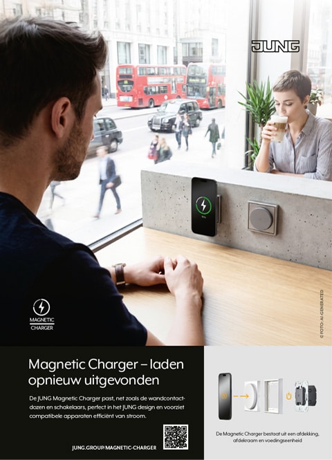 Draadloos laden met de JUNG Magnetic Charger